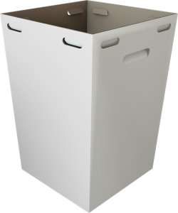 19x19x31 White Cardboard Bin- For Large Events
